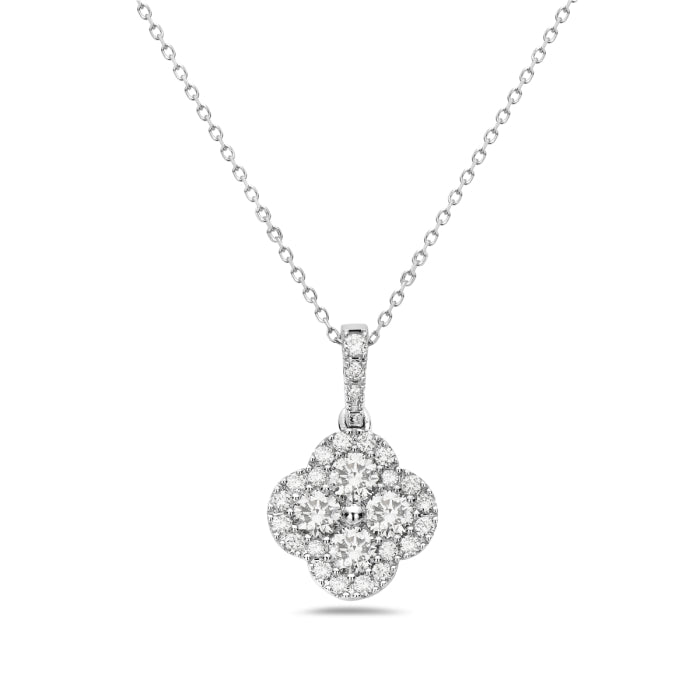 14k Diamond Clover Pendant