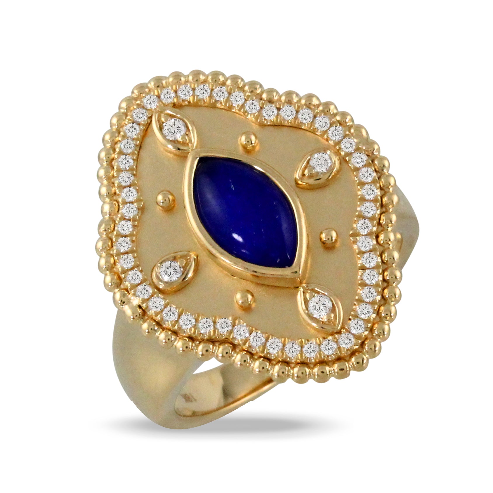 18k Lapis & Diamond Ring