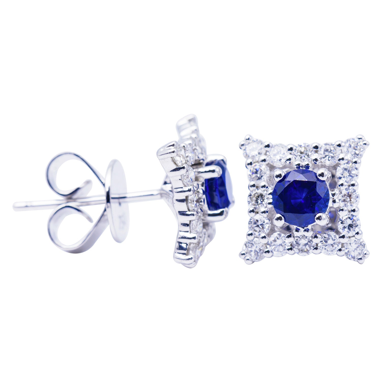 18k Sapphire & Diamond Earrings