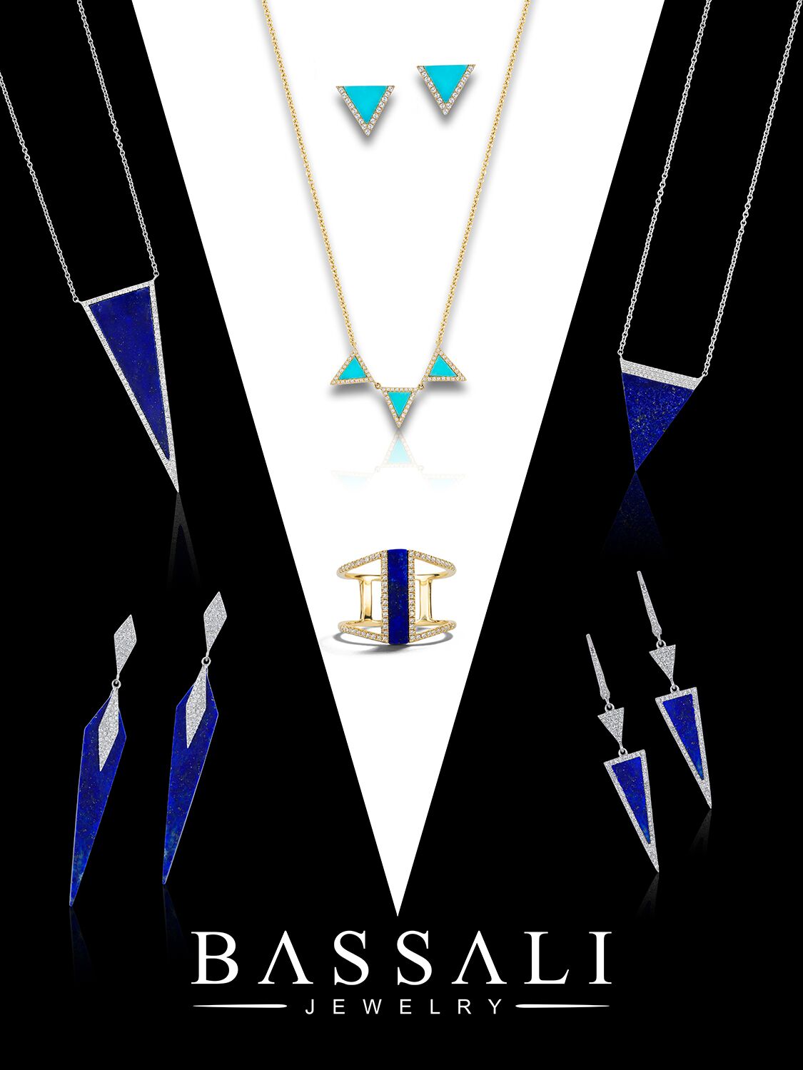 Diamond & Turquoise Stud Earrings