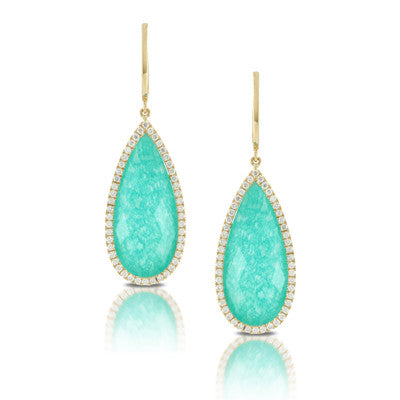 Amazonite & Diamond Earrings