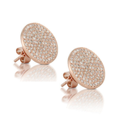 18kr Round Pave Earring