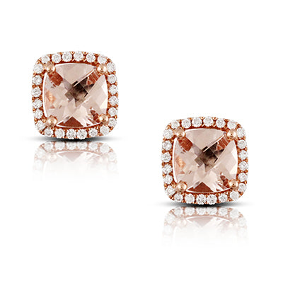 Morganite & Diamond Earrings