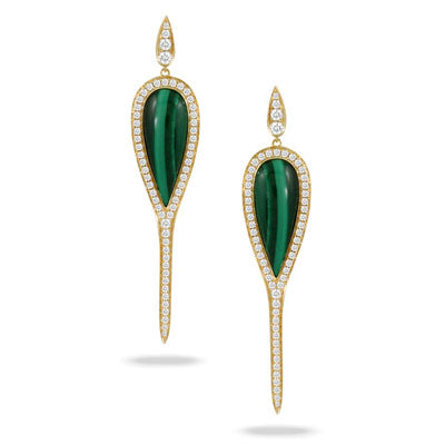 Malachite & Diamond Earrings