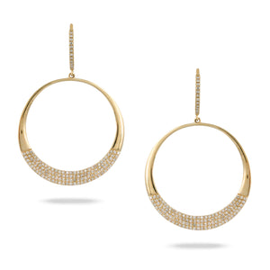 14k Gold & Diamond Hoops