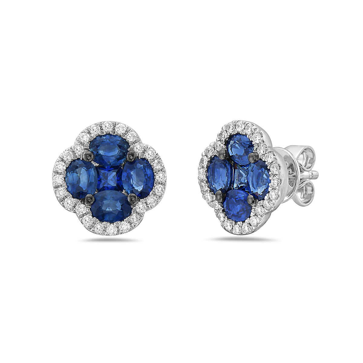 14k Sapphire Clover Earrings