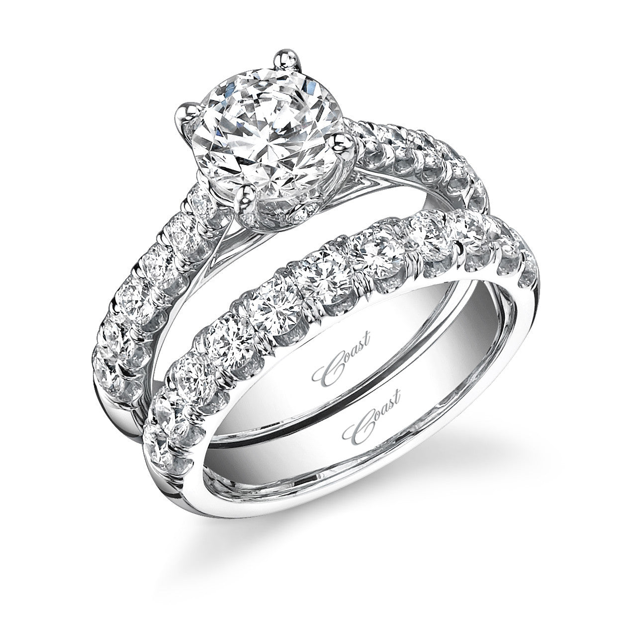 Coast Diamond Platinum And Round Brilliant Four Prong Fishtail Diamond Mounting