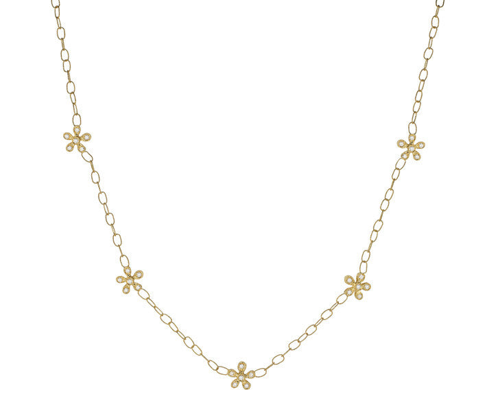 18ky/w Diamond Daisy Pendant