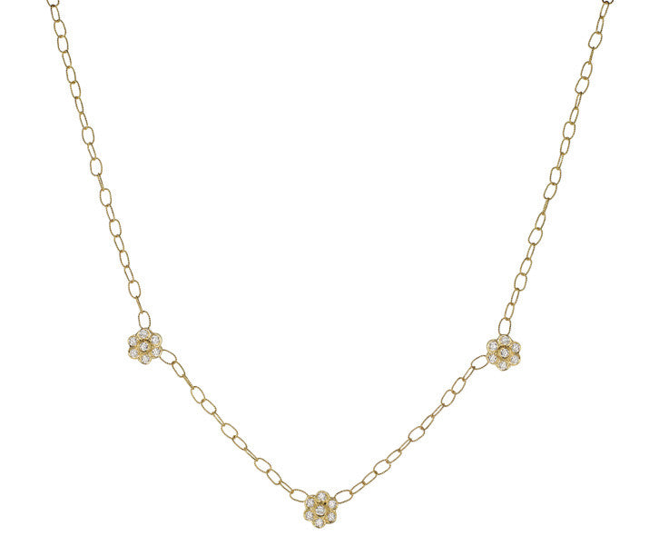 18ky Diamond Flower Necklace