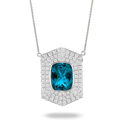 London Blue Topaz & Diamond Necklace
