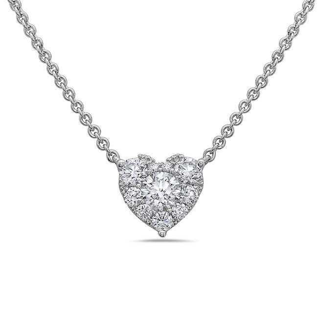 18k Diamond Heart Pendant