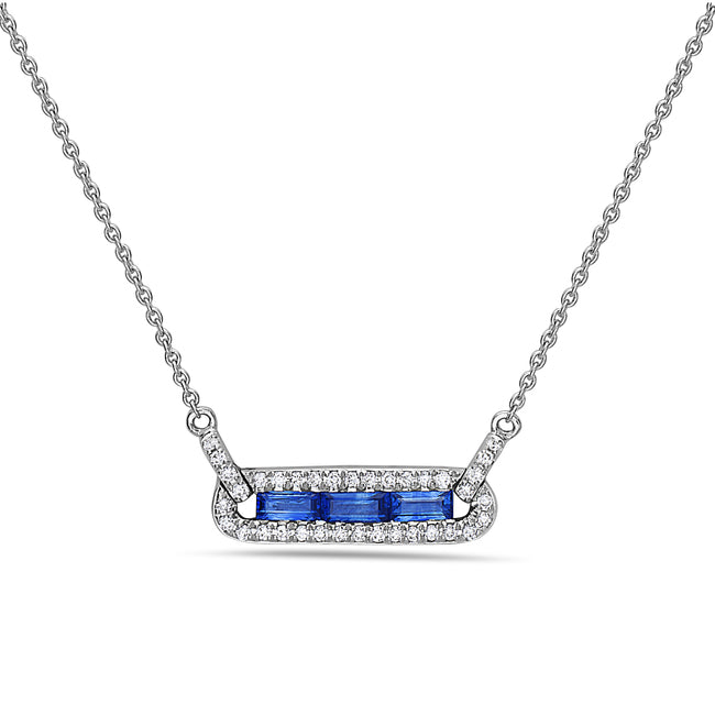 Sapphire & Diamond Bar Pendant