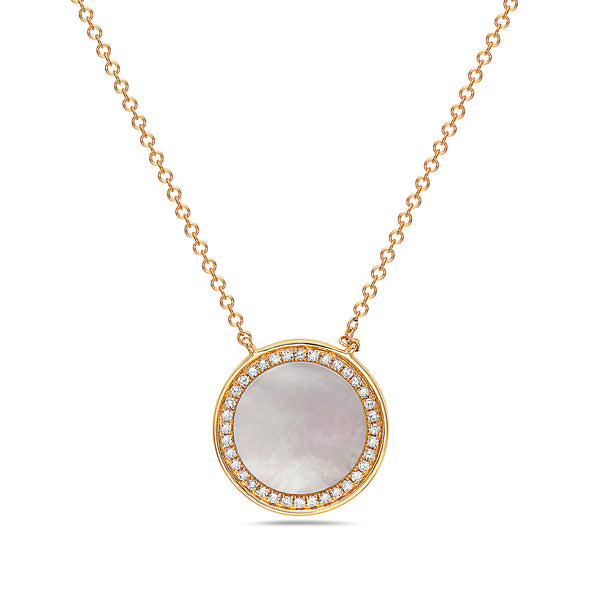 14k Mother of Pearl Disc Pendant