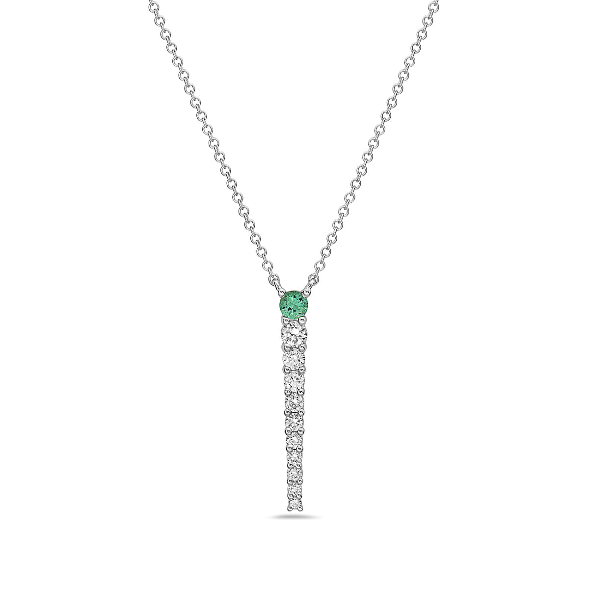 14k Emerald & Diamond Pendant