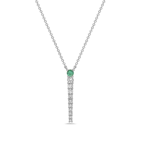 14k Emerald & Diamond Pendant