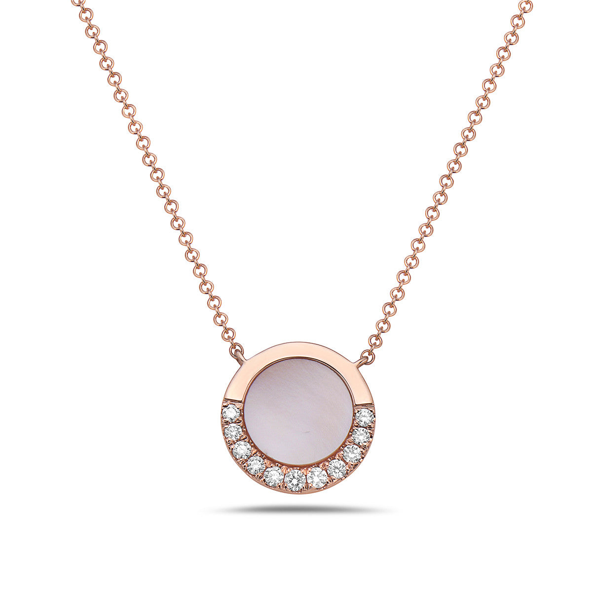 14k Mother of Pearl & Diamond Pendant