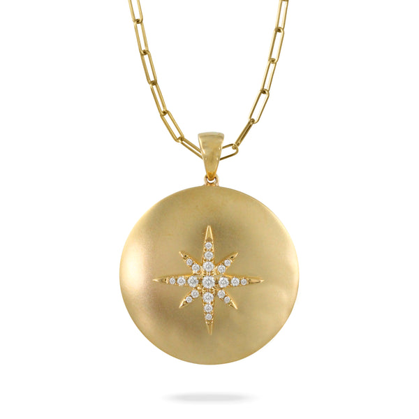 18k Diamond Starburst Medallion Necklace