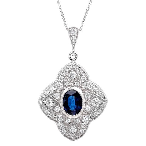 Beverly K Sapphire & Diamond Clover Pendant