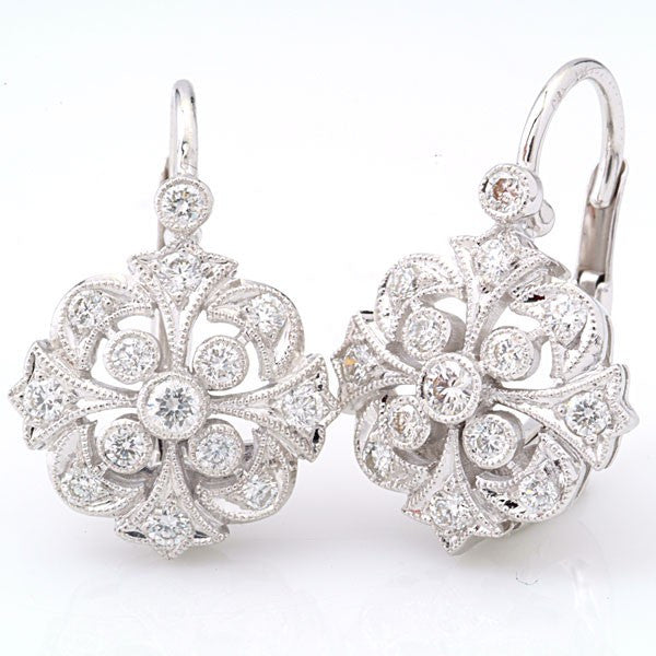 Beverly K Floral Diamond Earring