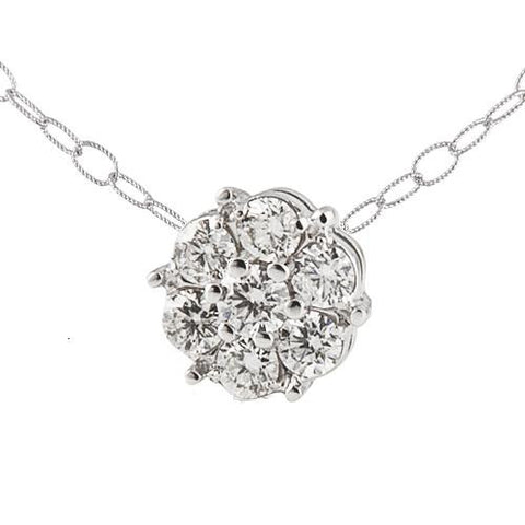18kw Diamond Flower Necklace