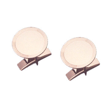 18K Yellow Gold Round Cufflinks With Engraved Line Border