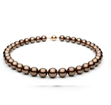 Chocolate Tahitian Pearl Necklace With Diamond Etoile Clasp
