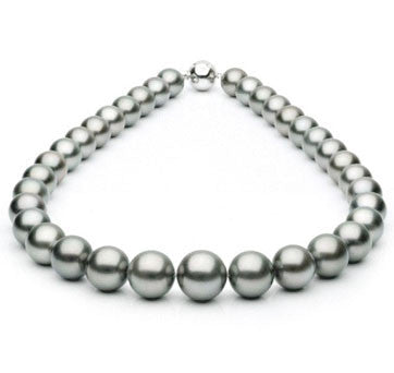 Grey Tahitian Pearl Necklace With Diamond Etoile Clasp