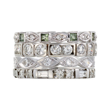 White Gold Stackable Diamond Bands
