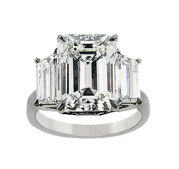 Emerald Cut Diamond 3-Stone Ring