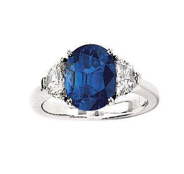 Platinum Sapphire And Diamond Ring