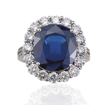 18K White Gold Sapphire And Diamond Ring